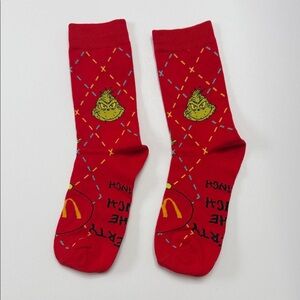 Festive McDonald’s Red Grinch Socks